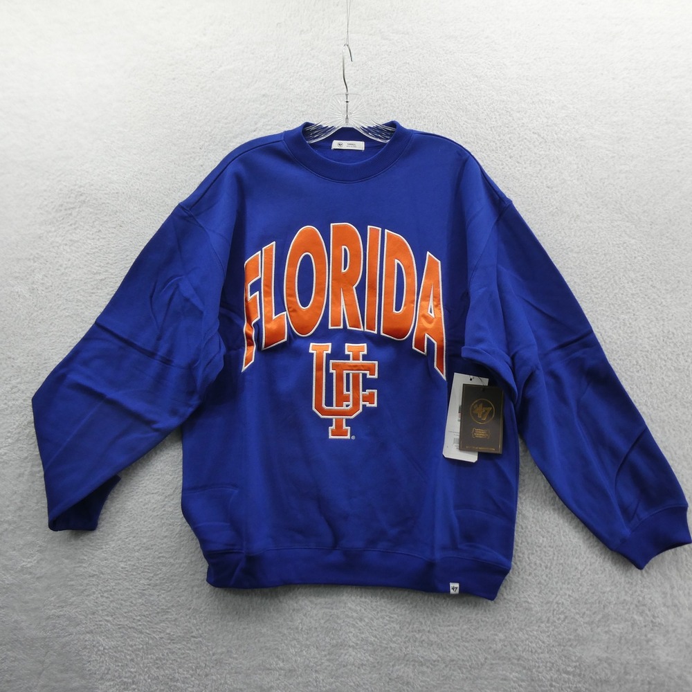 47 Brand Sweatshirt Womens Small Florida Gators Blue Crewneck Oversized Cotton